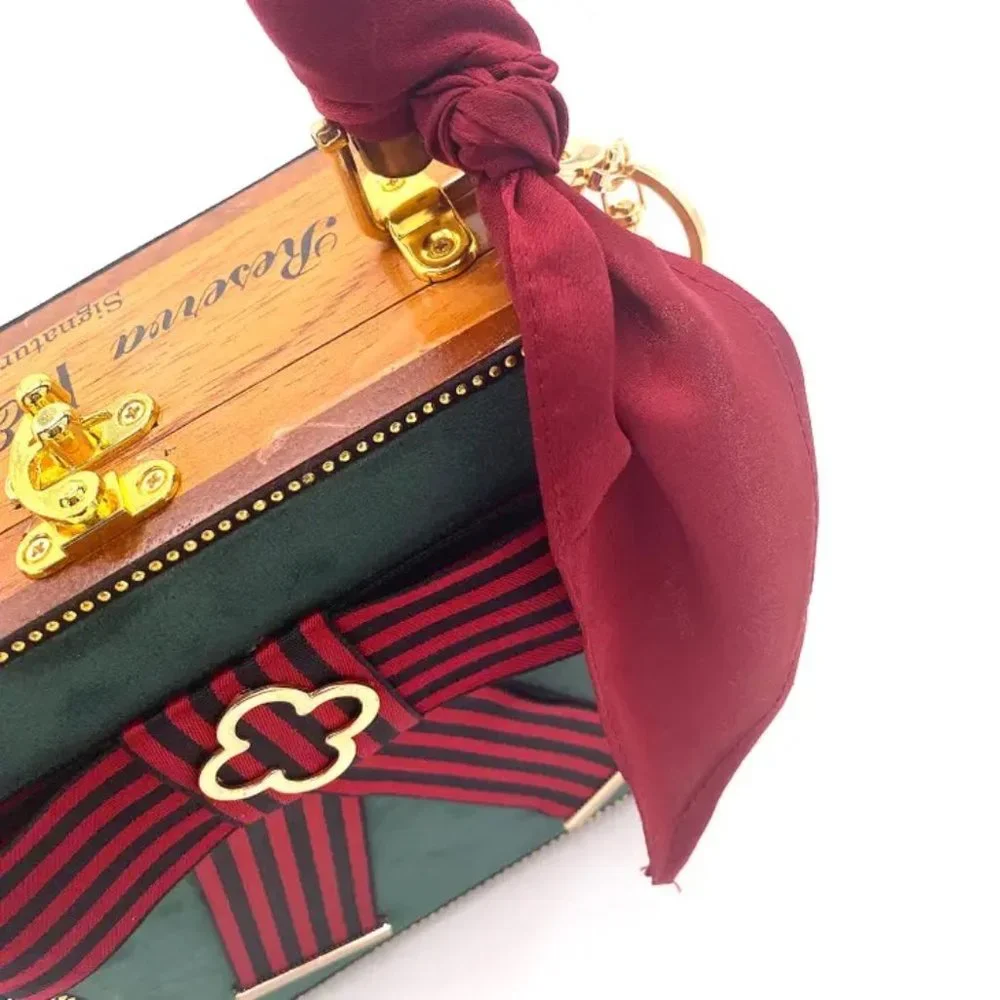 The Leighton Bag - Upcycled Vintage Cigar Box -Darling Clutch Company - Picture 5 of 7